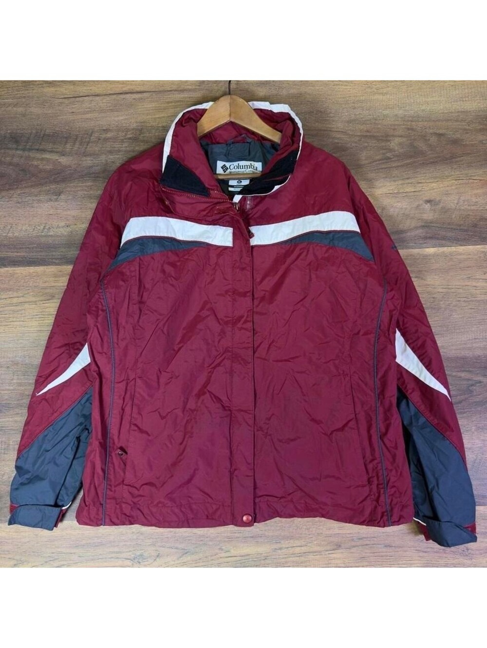 Columbia Women's Interchange Jacket XL Red Gray Winter Coat